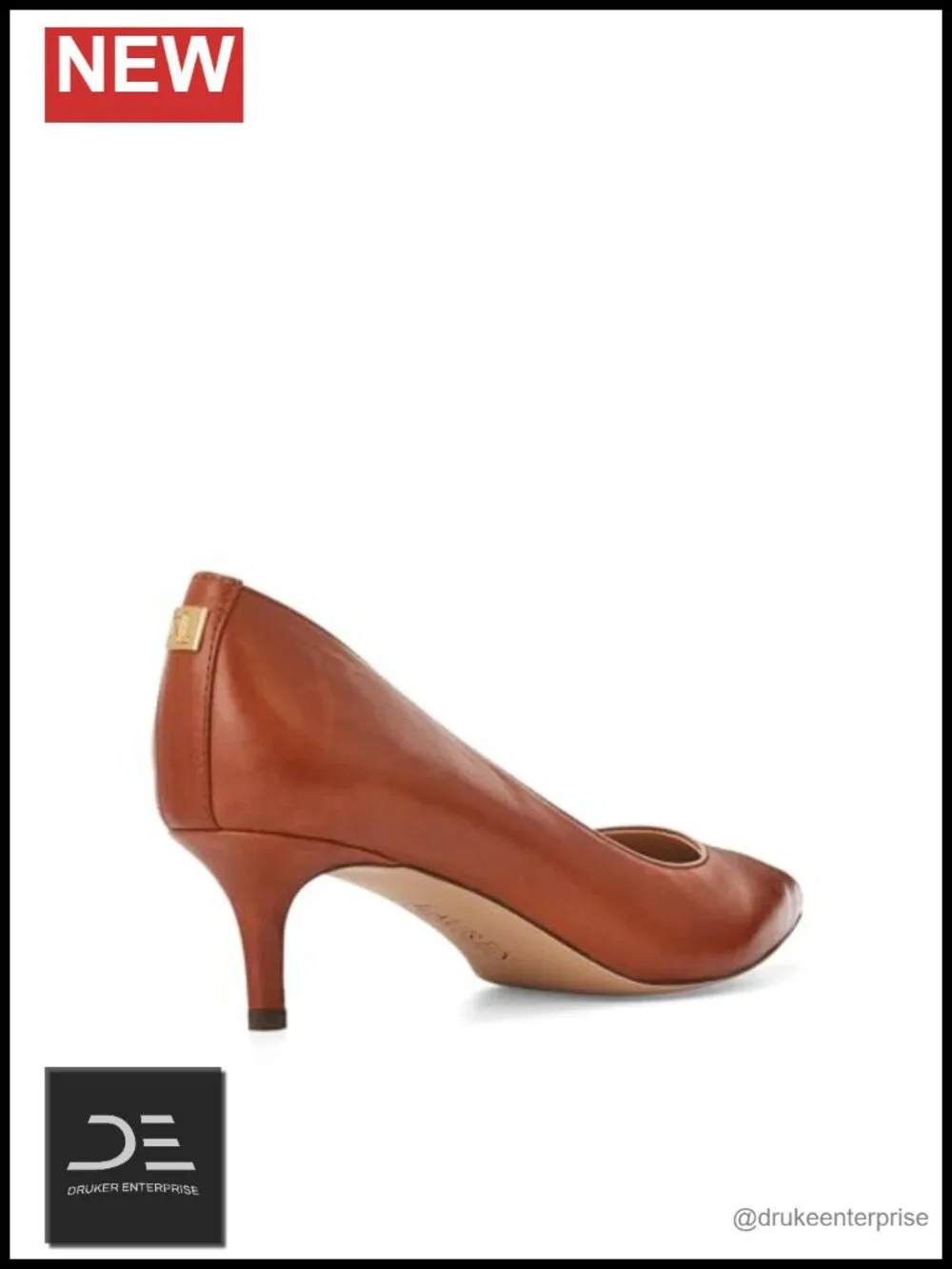 Full Grain Leather Pointed Toe Slip On Pumps 50mm Heel Padded Insole